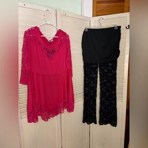 Two piece outfit including NWOT Amazon lace leggings and NWT Amazon top